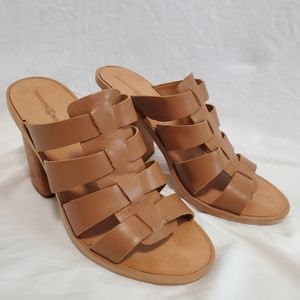 Treasure & Bond Tan Leather Sandal Block Heel